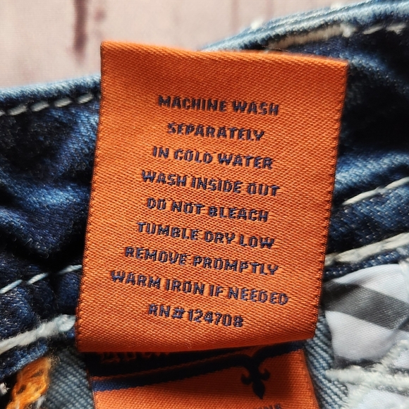 Rock Revival "Jena Crop" Distressed Cropped Ankle Blue Jean | Women's Size 27 - Picture 12 of 15